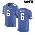 Women's Florida Gators #6 Zachary Carter NCAA Nike Royal Authentic Stitched College Football Jersey YUR1662JT